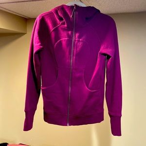 Lulu Lemon Zipped Hoodie. Scuba style. Used, very nice condition. Sz 6, Magenta.